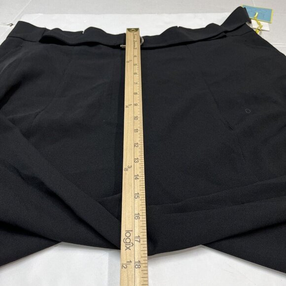 CeCe Pants Womens 16W Black Wide Legs Crepe Flowy Trouser Belted‎ Cocktail Party - Picture 7 of 11